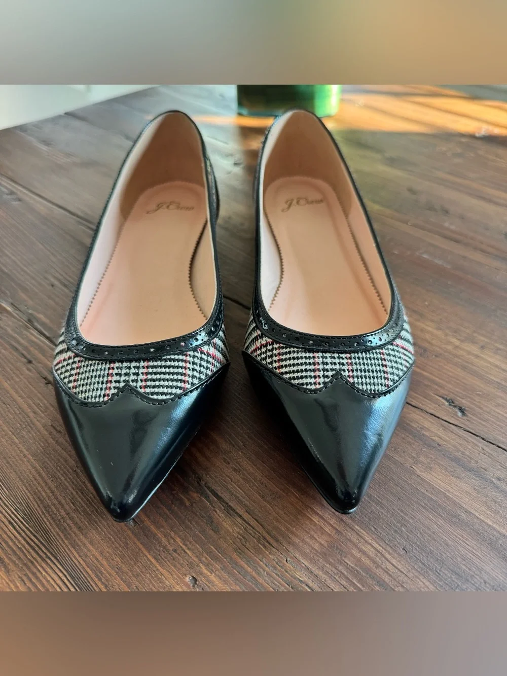 NWOT JCrew Plaid Pointed-Toe Women's Flats | 9.5